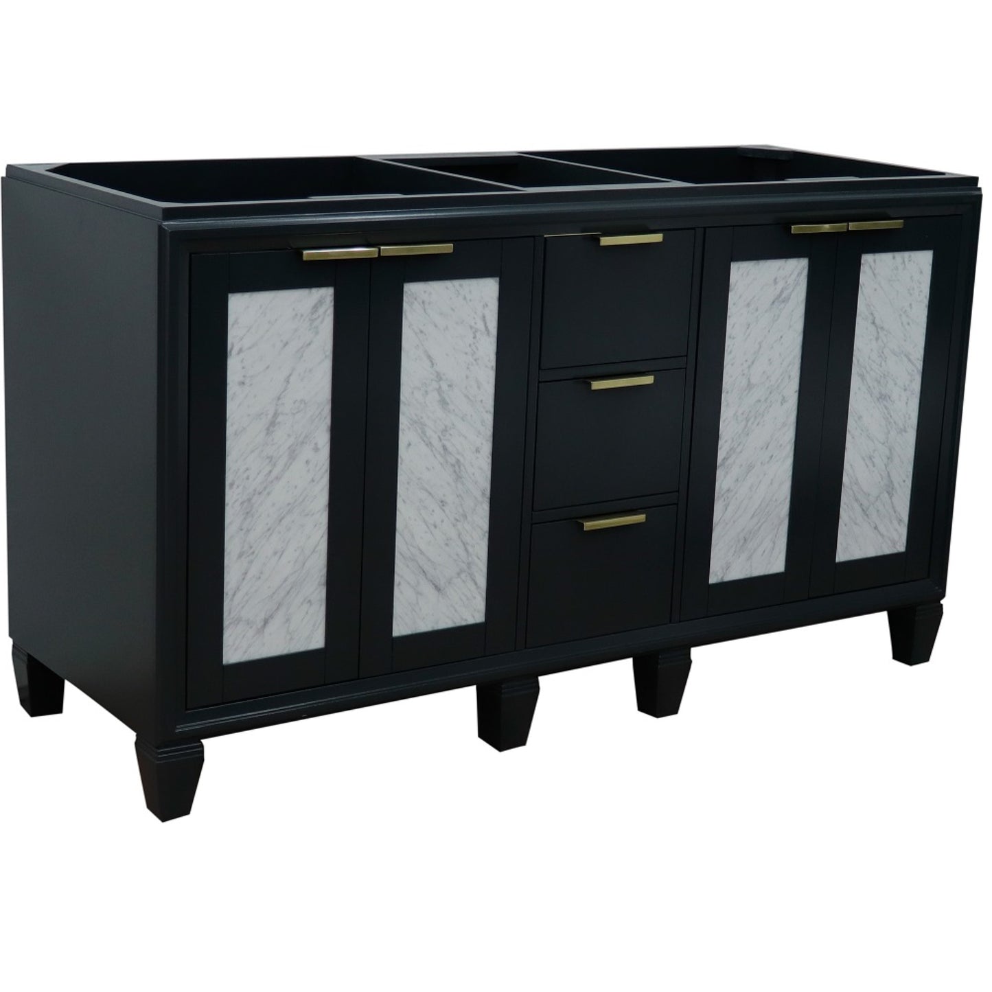 60" Double vanity in Dark Gray finish cabinet only