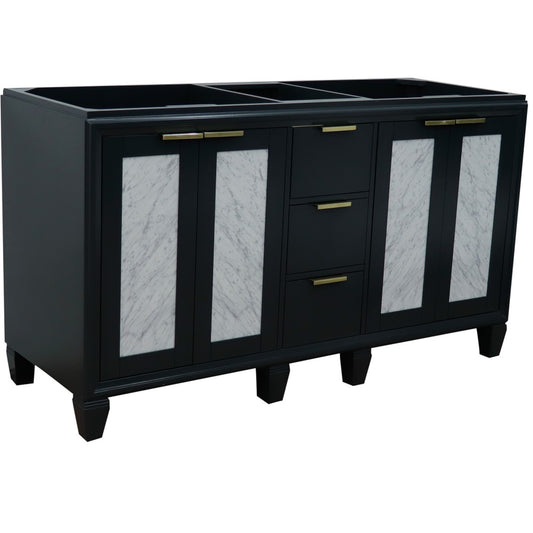 60" Double vanity in Dark Gray finish cabinet only