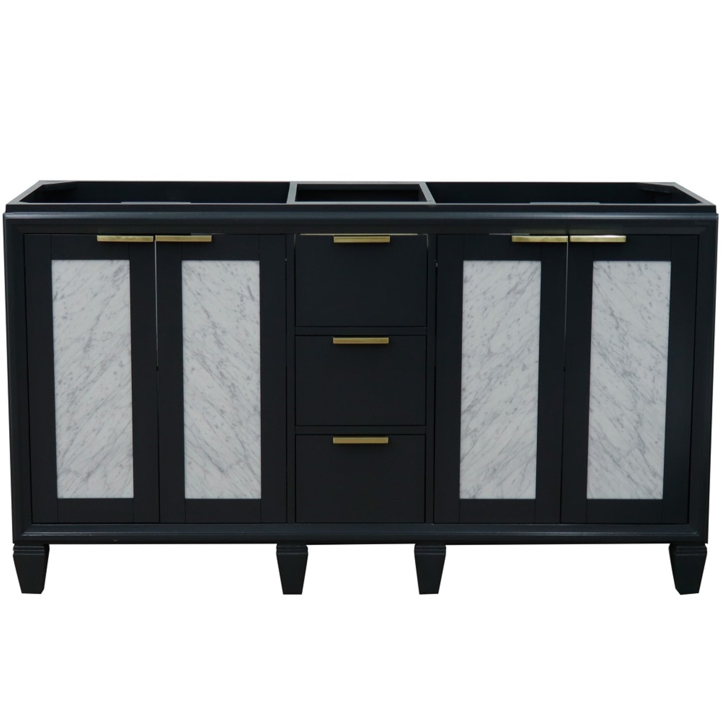 60" Double vanity in Dark Gray finish cabinet only