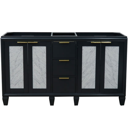 60" Double vanity in Dark Gray finish cabinet only