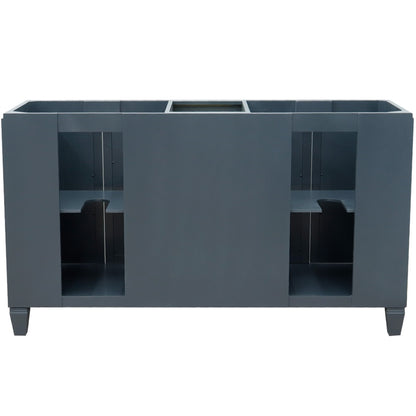 60" Double vanity in Dark Gray finish cabinet only