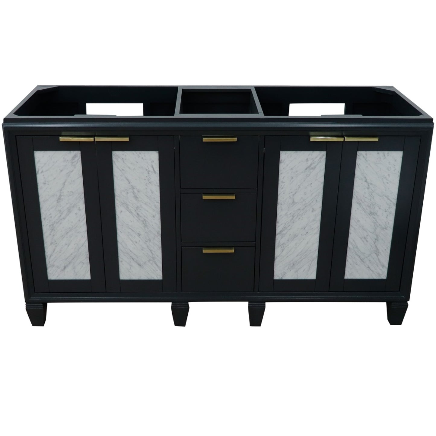 60" Double vanity in Dark Gray finish cabinet only