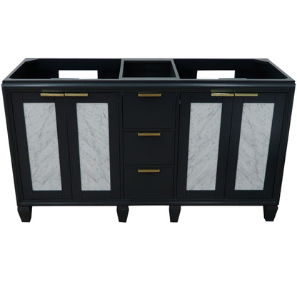 60" Double vanity in Dark Gray finish cabinet only