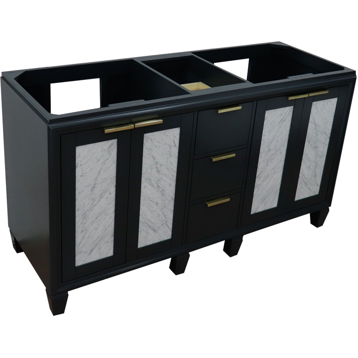 60" Double vanity in Dark Gray finish cabinet only