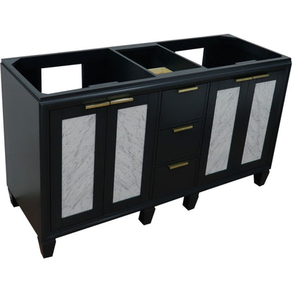 60" Double vanity in Dark Gray finish cabinet only
