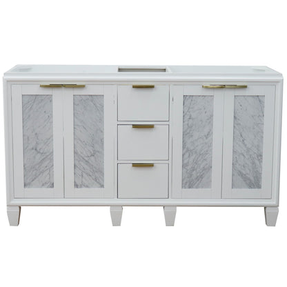 60" Double vanity in White finish cabinet only