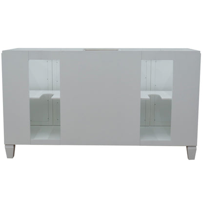 60" Double vanity in White finish cabinet only