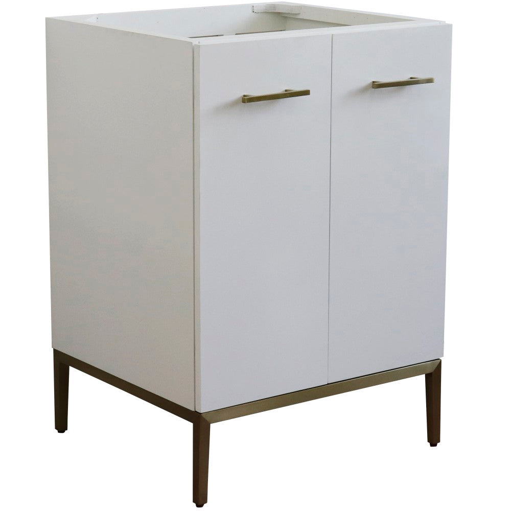 24" Single sink vanity in White finish cabinet only