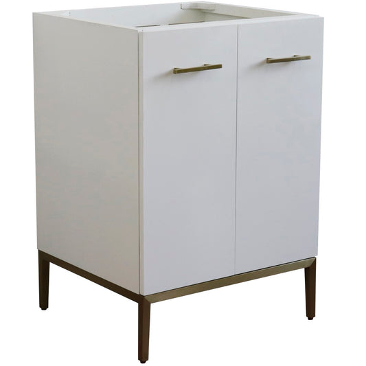 24" Single sink vanity in White finish cabinet only