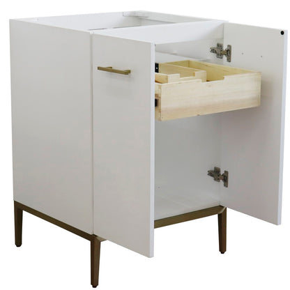 24" Single sink vanity in White finish cabinet only