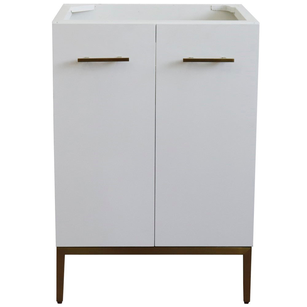 24" Single sink vanity in White finish cabinet only
