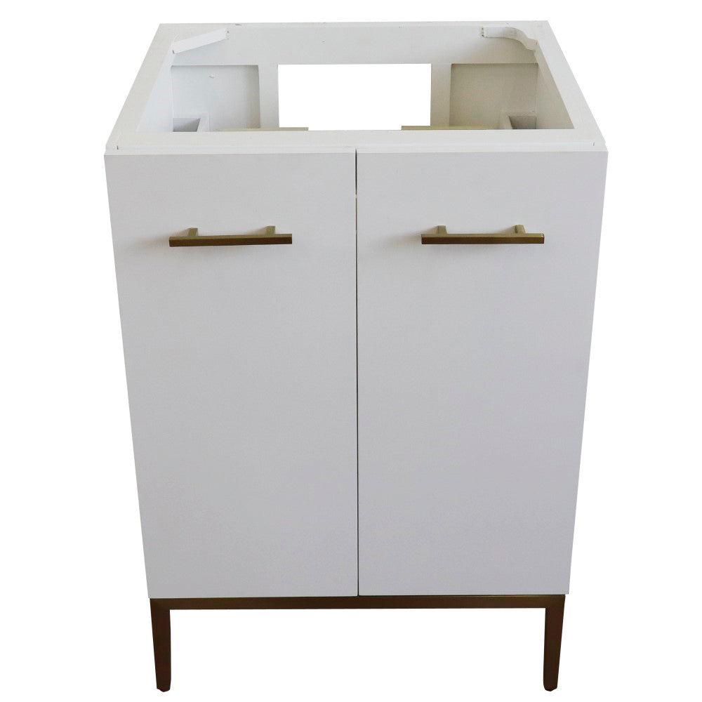 24" Single sink vanity in White finish cabinet only
