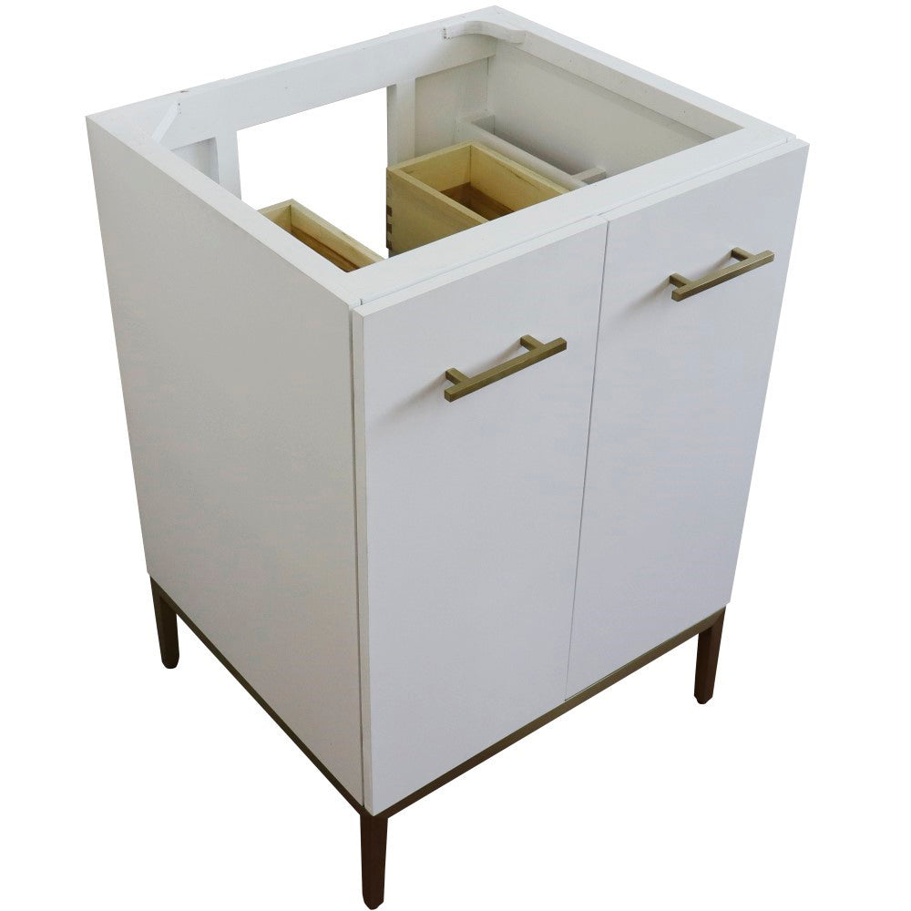 24" Single sink vanity in White finish cabinet only