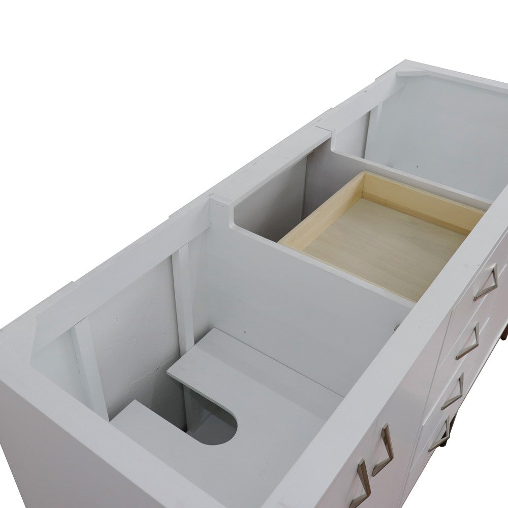 60" Double vanity in White finish cabinet only