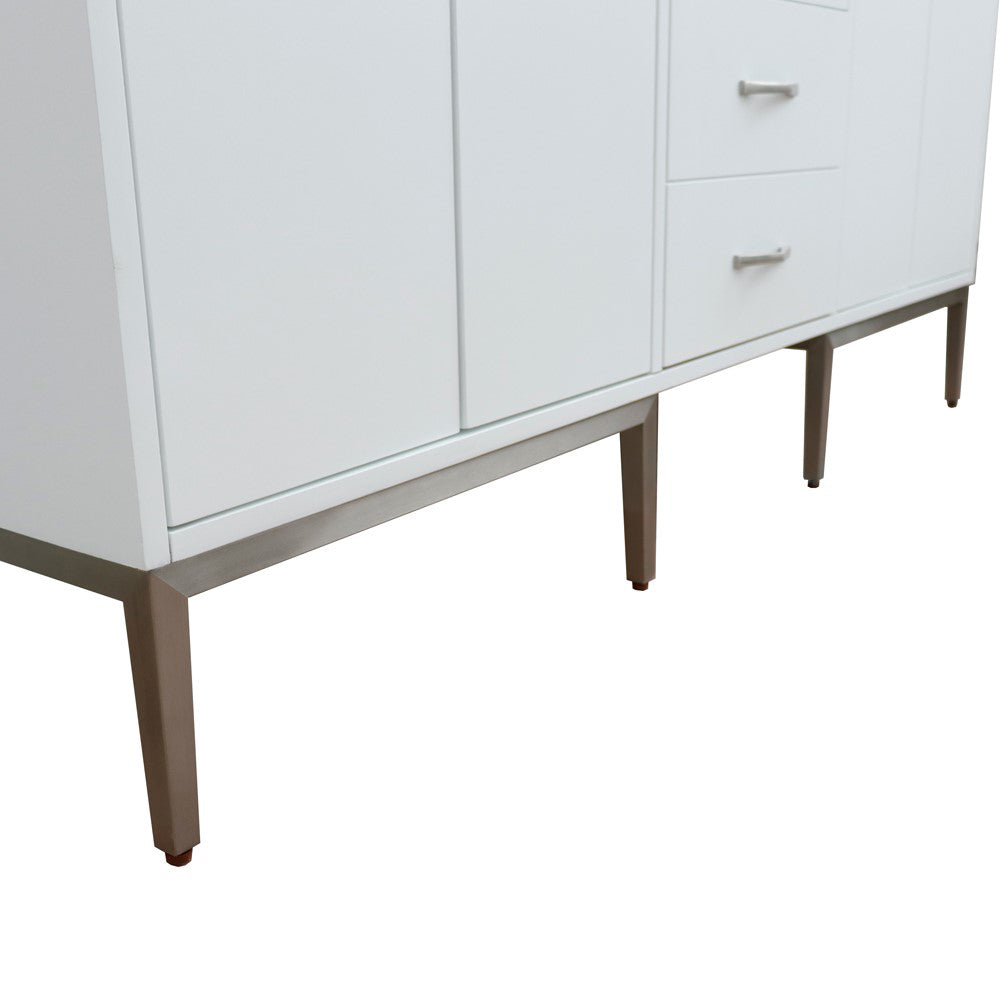 60" Double vanity in White finish cabinet only