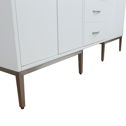 60" Double vanity in White finish cabinet only