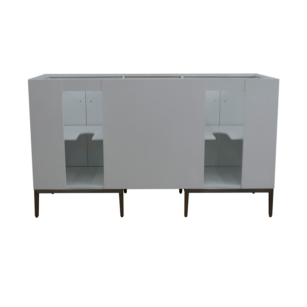 60" Double vanity in White finish cabinet only