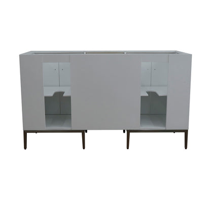60" Double vanity in White finish cabinet only