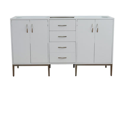 60" Double vanity in White finish cabinet only
