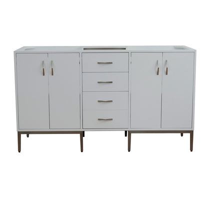 60" Double vanity in White finish cabinet only