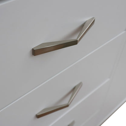 61" Double sink vanity in White finish with Black galaxy granite and rectangle sink