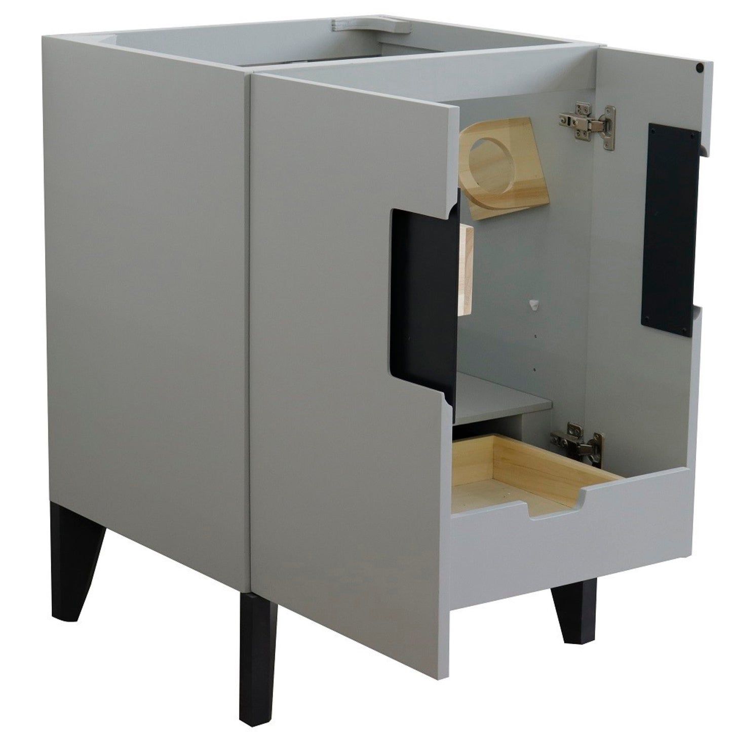24" Single sink vanity in Light Gray finish cabinet only