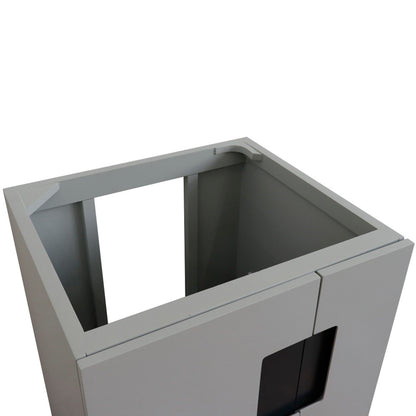 24" Single sink vanity in Light Gray finish cabinet only