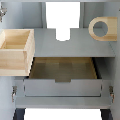 24" Single sink vanity in Light Gray finish cabinet only