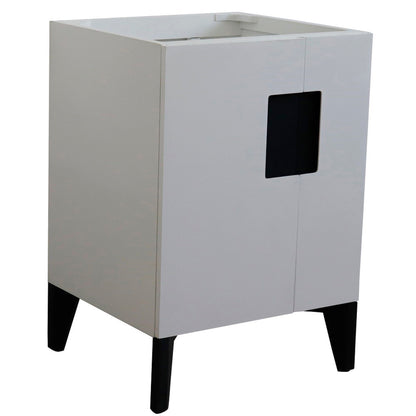 24" Single sink vanity in White finish cabinet only