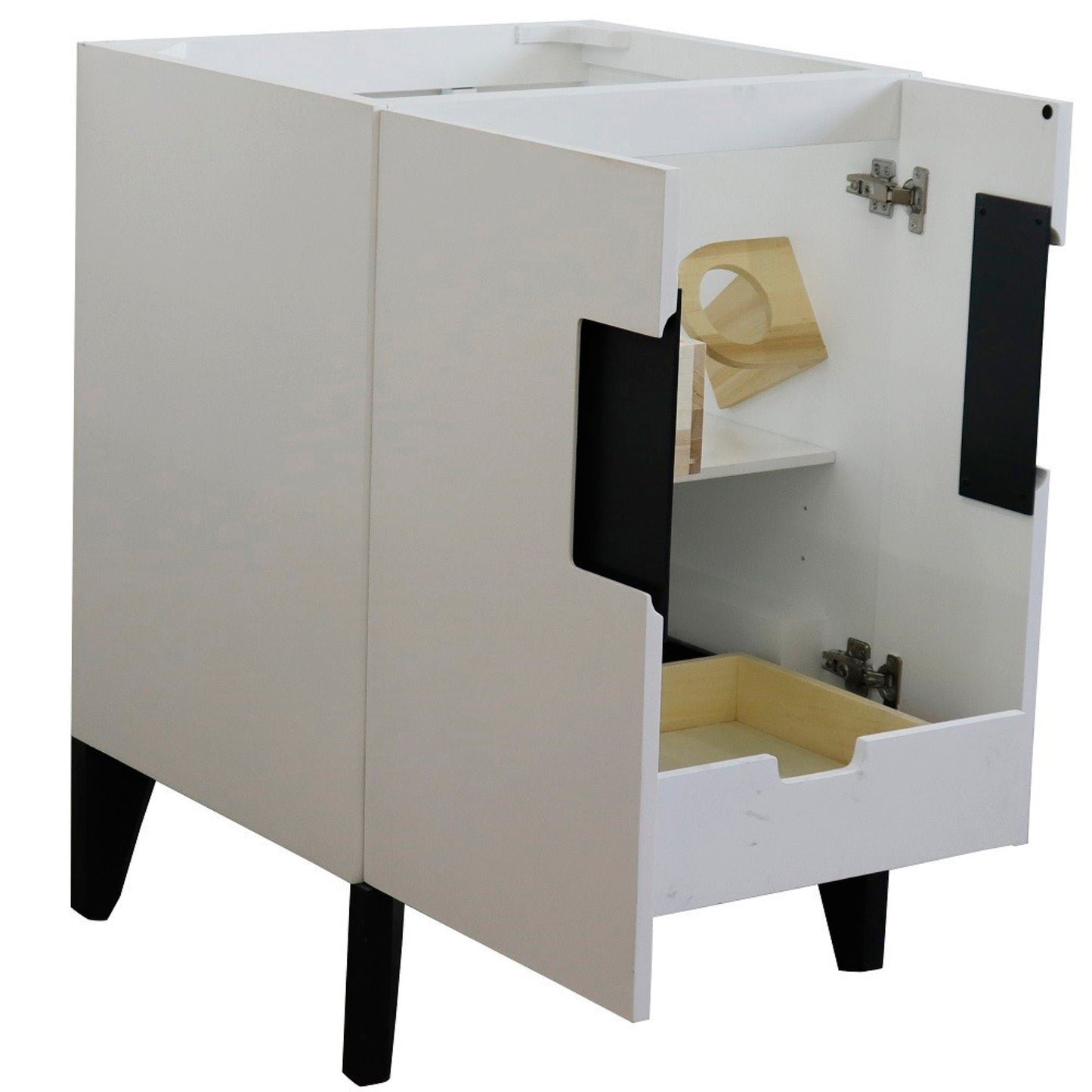 24" Single sink vanity in White finish cabinet only