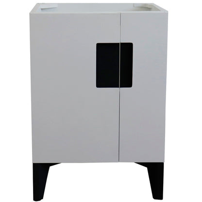 24" Single sink vanity in White finish cabinet only