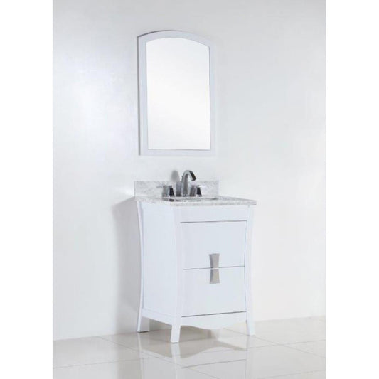 24" Single sink vanity with white Carrara top