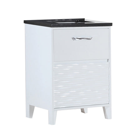 24" Single sink vanity with black galaxy top