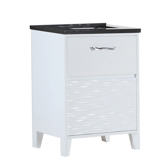24" Single sink vanity with black galaxy top
