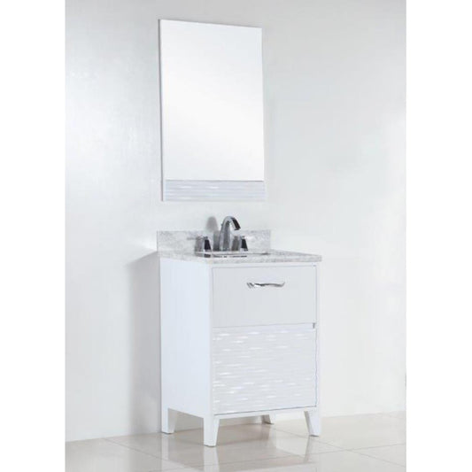 24" Single sink vanity with white Carrara top