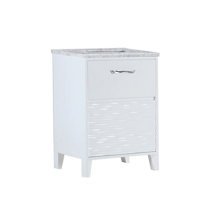 24" Single sink vanity with white Carrara top