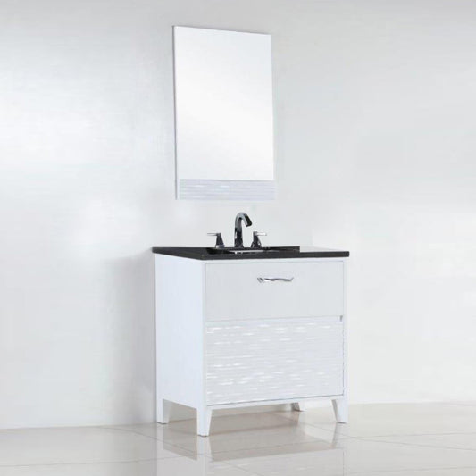 30" Single sink vanity with black galaxy top