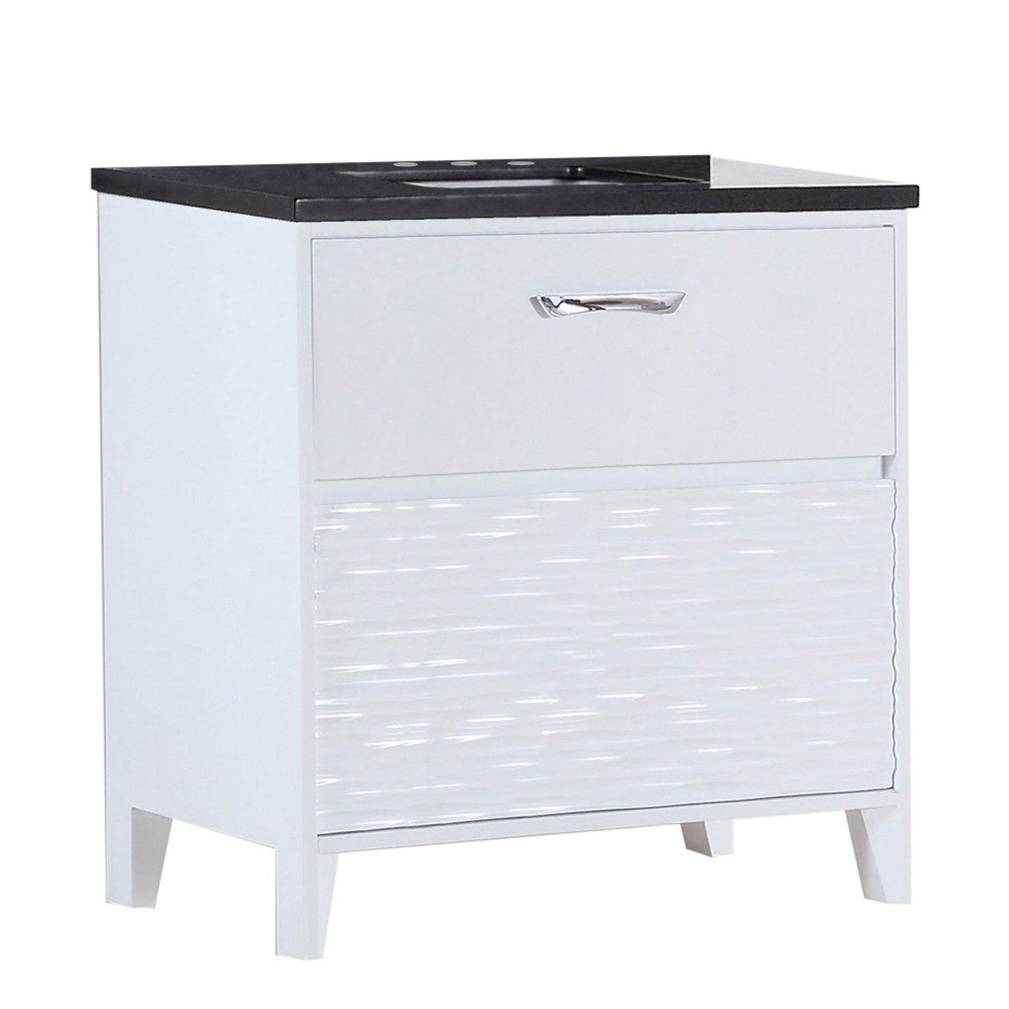 30" Single sink vanity with black galaxy top