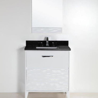 30" Single sink vanity with black galaxy top