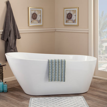 Shaia 67" x 32" Freestanding Soaking Acrylic Bathtub