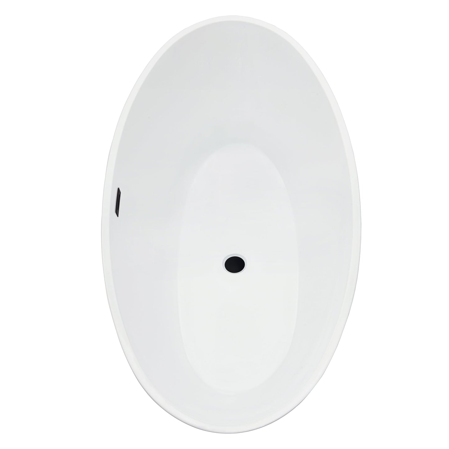Elbow 67" x 32" Flatbottom Freestanding Acrylic Soaking Bathtub in Glossy White with Drain and Overflow