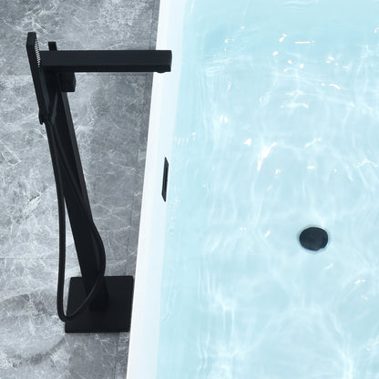 Regina 51" x 28" Flatbottom Freestanding Acrylic Soaking Bathtub in Glossy White with Drain and Overflow