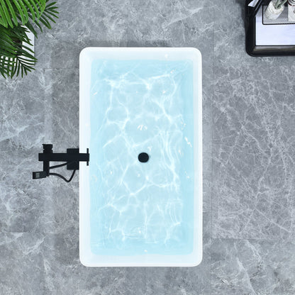 Regina 51" x 28" Flatbottom Freestanding Acrylic Soaking Bathtub in Glossy White with Drain and Overflow