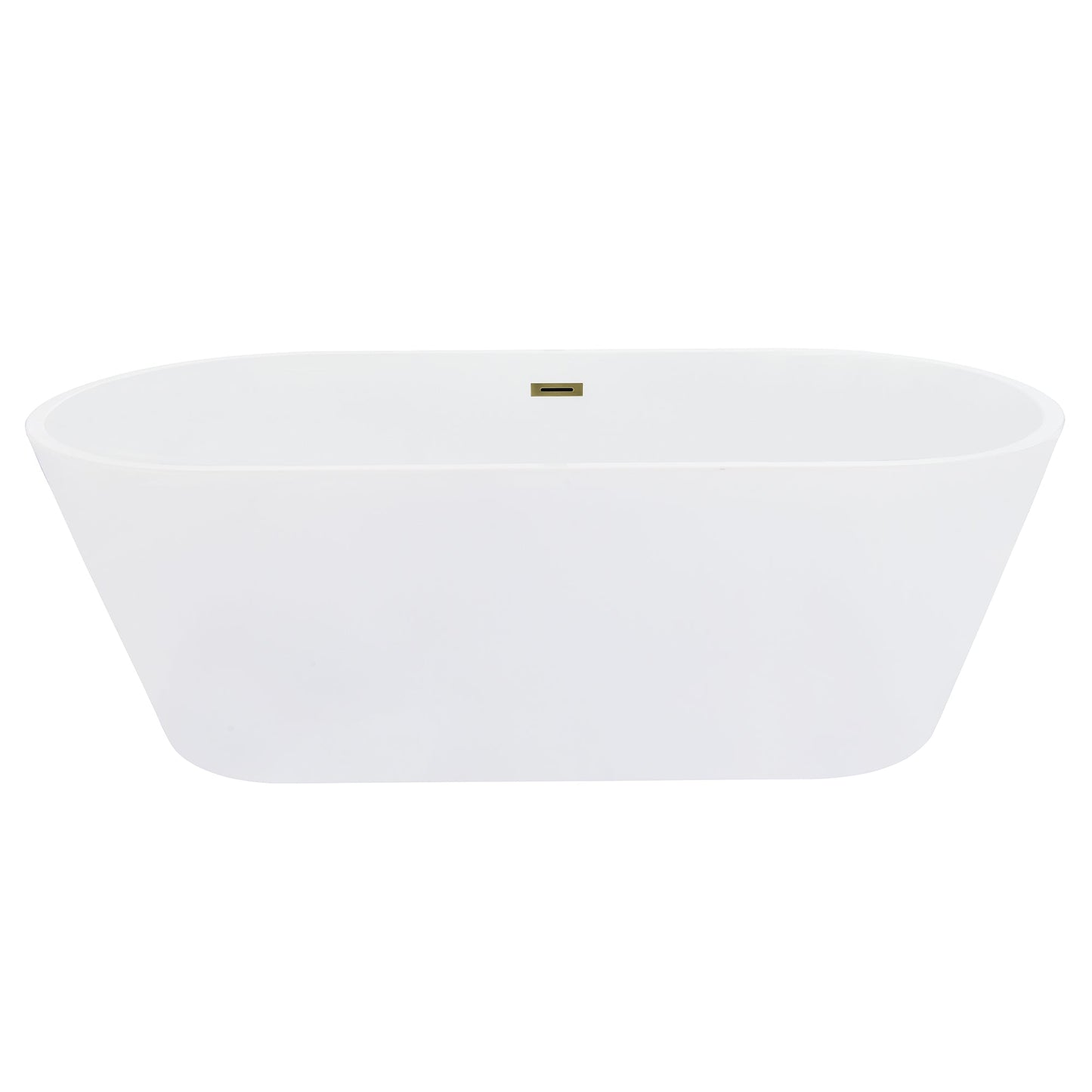 Kaprun 67" x 32" Flatbottom Freestanding Acrylic Soaking Bathtub in Glossy White with Drain and Overflow