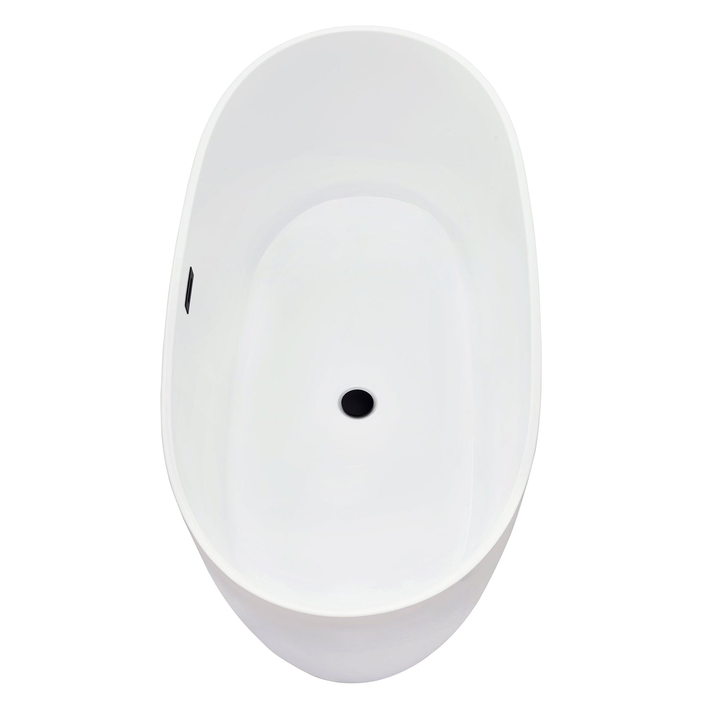 Rauris 59" x 28" Flatbottom Freestanding Acrylic Soaking Bathtub in Glossy White with Drain and Overflow
