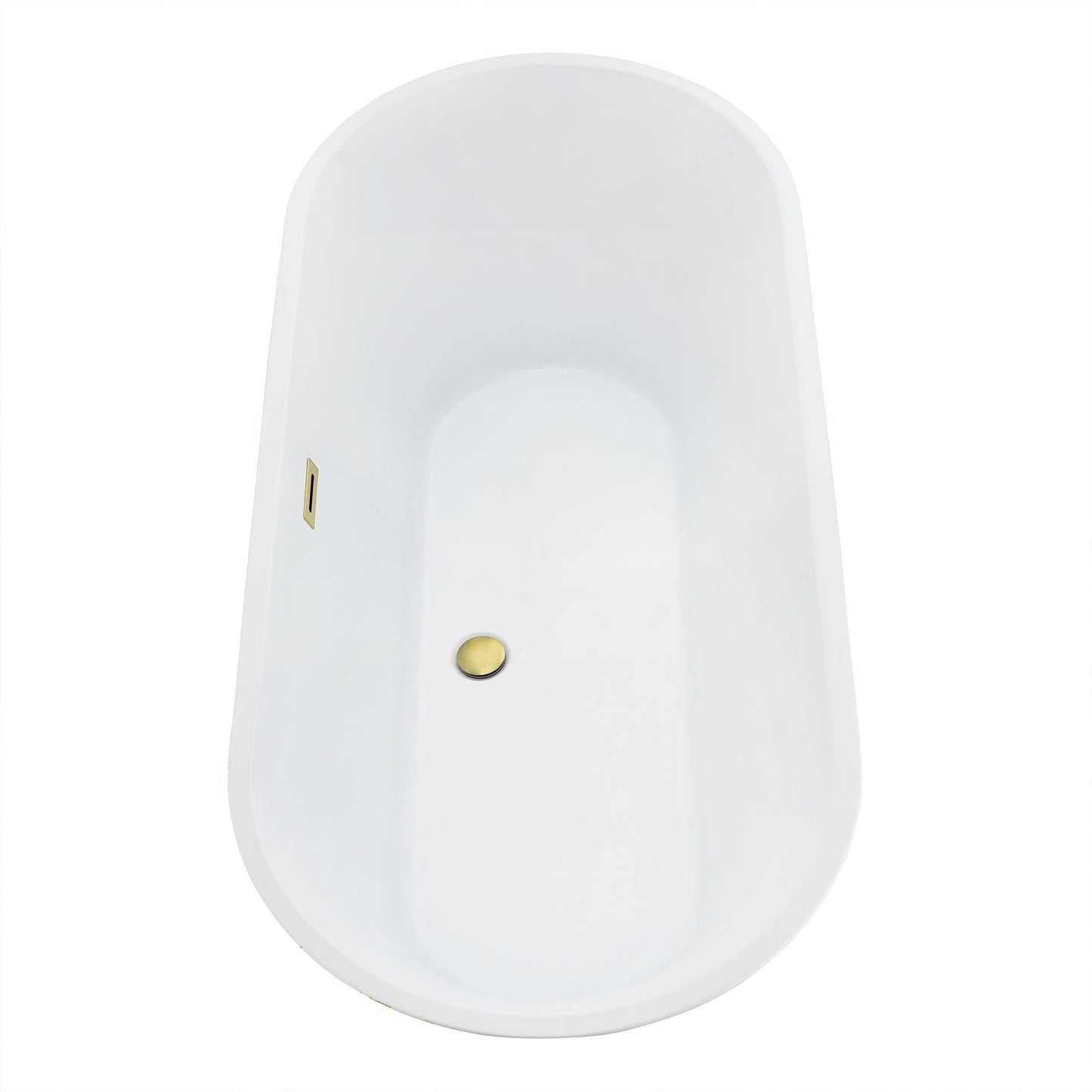 Blarn 65" x 29" Flatbottom Freestanding Acrylic Soaking Bathtub in Glossy White with Drain and Overflow
