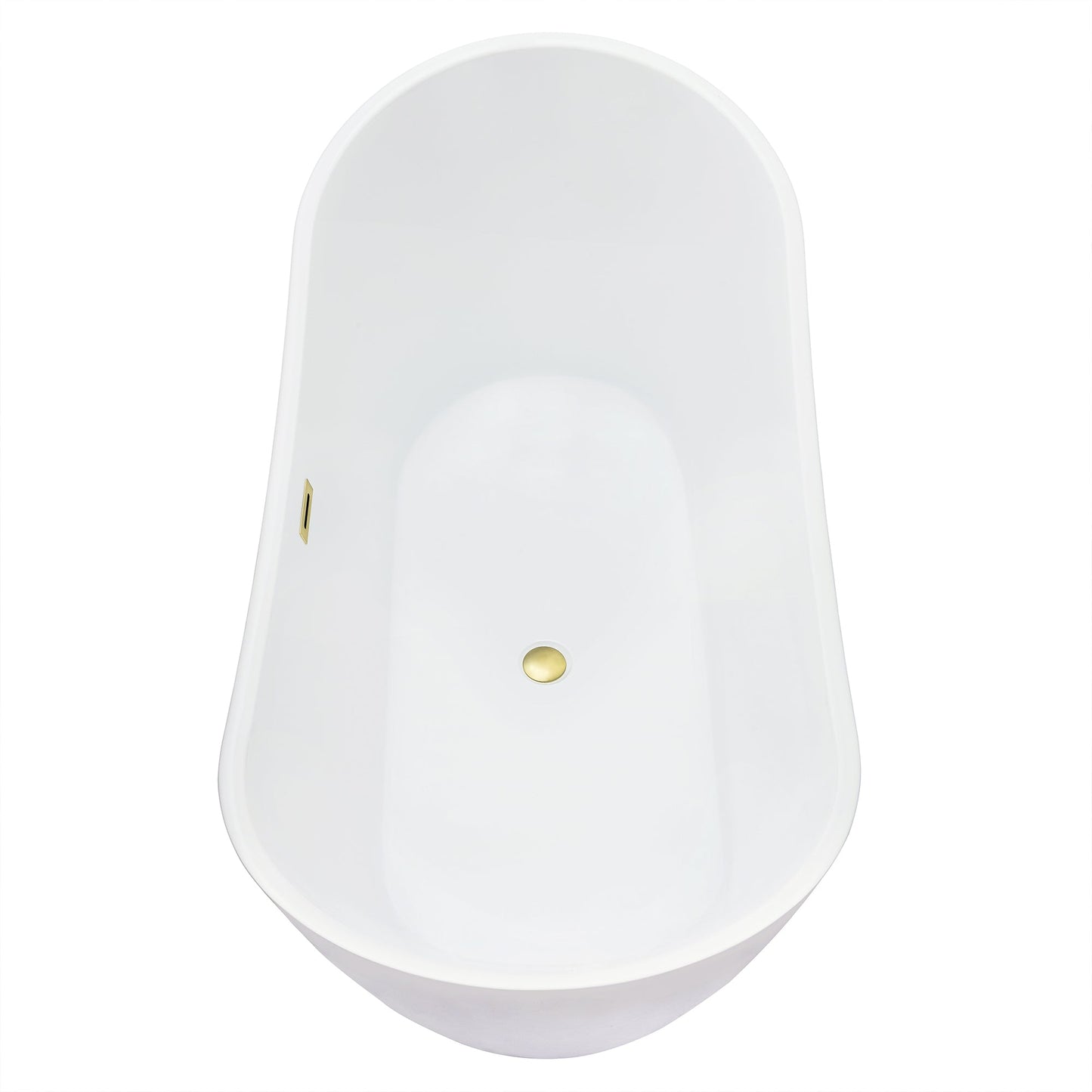 Vansza 67" x 32" Flatbottom Freestanding Acrylic Soaking Bathtub in Glossy White with Drain and Overflow