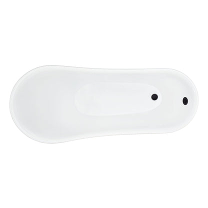 Fandi 64" x 28" Acrylic Clawfoot Soaking Bathtub in Glossy White with Matte Black Drain and Overflow