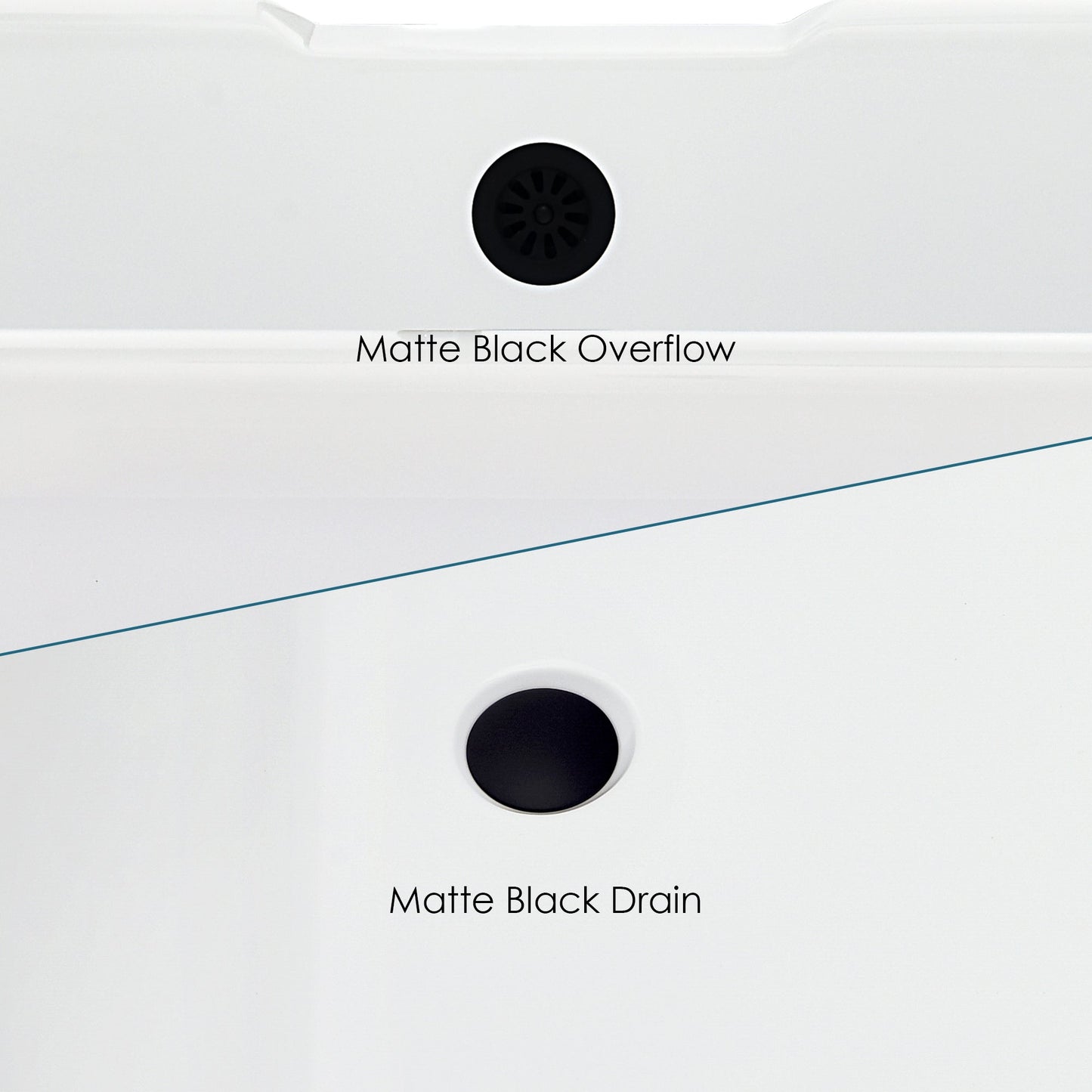 Kerta 67" x 29" Acrylic Clawfoot Soaking Bathtub in Glossy White with Matte Black Drain and Overflow