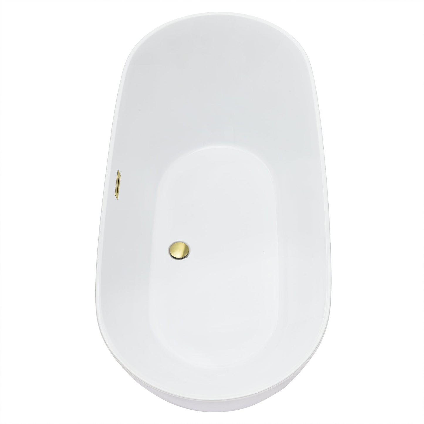 Tazlar 63" x 28" Flatbottom Freestanding Acrylic Soaking Bathtub in Glossy White with Drain and Overflow
